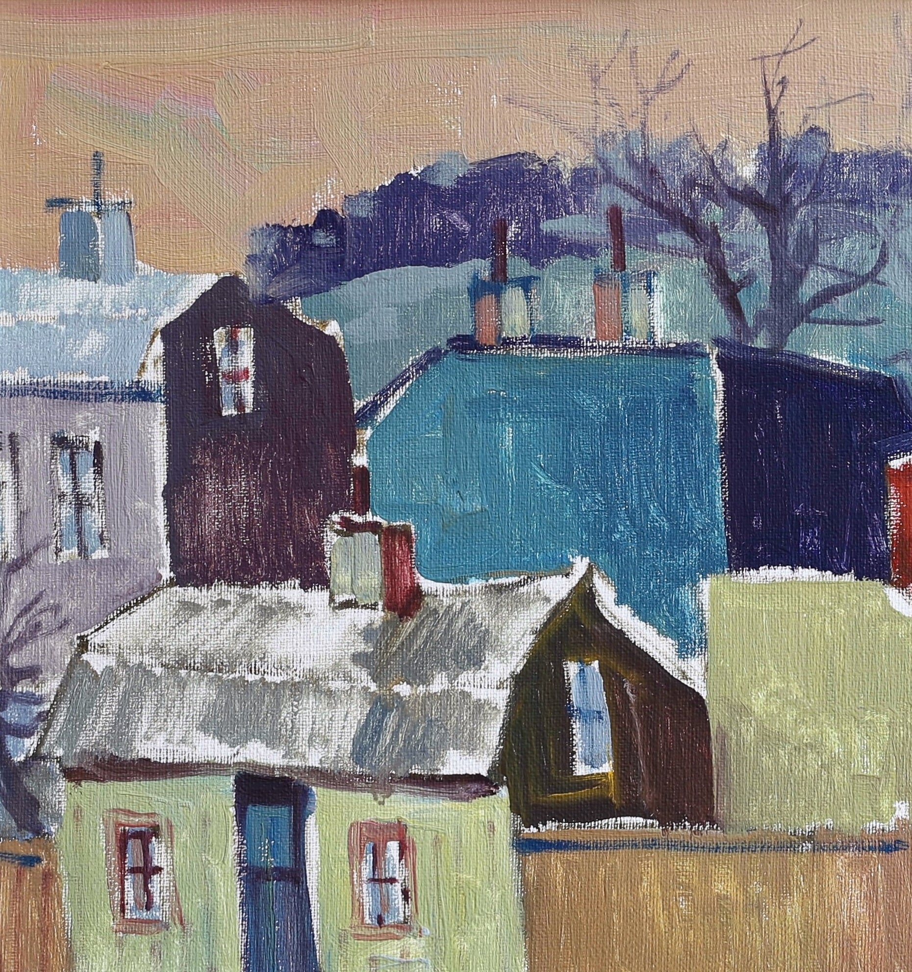 Vintage Art Room Original Oil Painting from Sweden by T Gavik