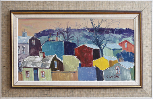 Vintage Art Room Original Oil Painting from Sweden by T Gavik