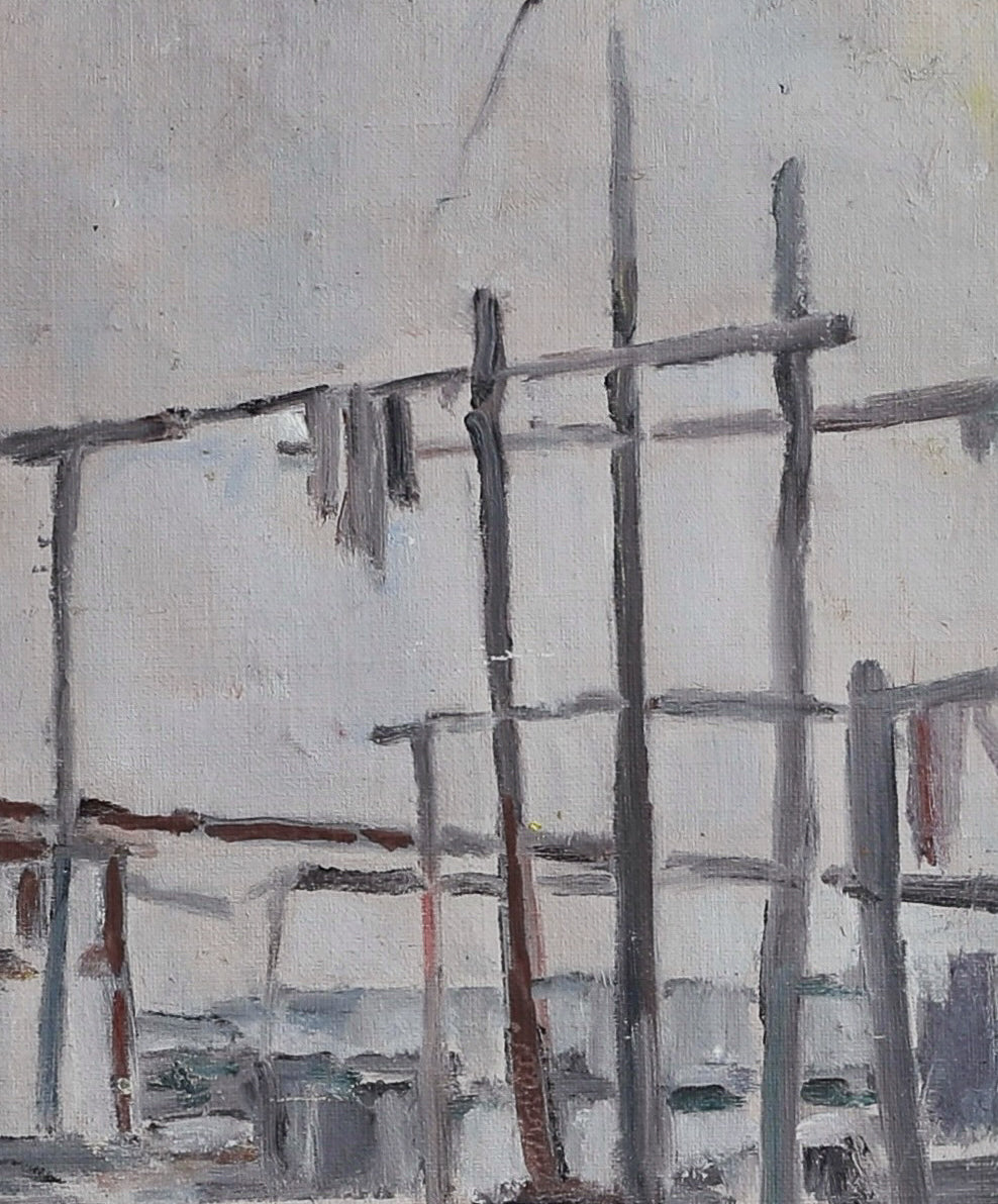 Mid Century Vintage Oil Painting By E Ollers From Sweden