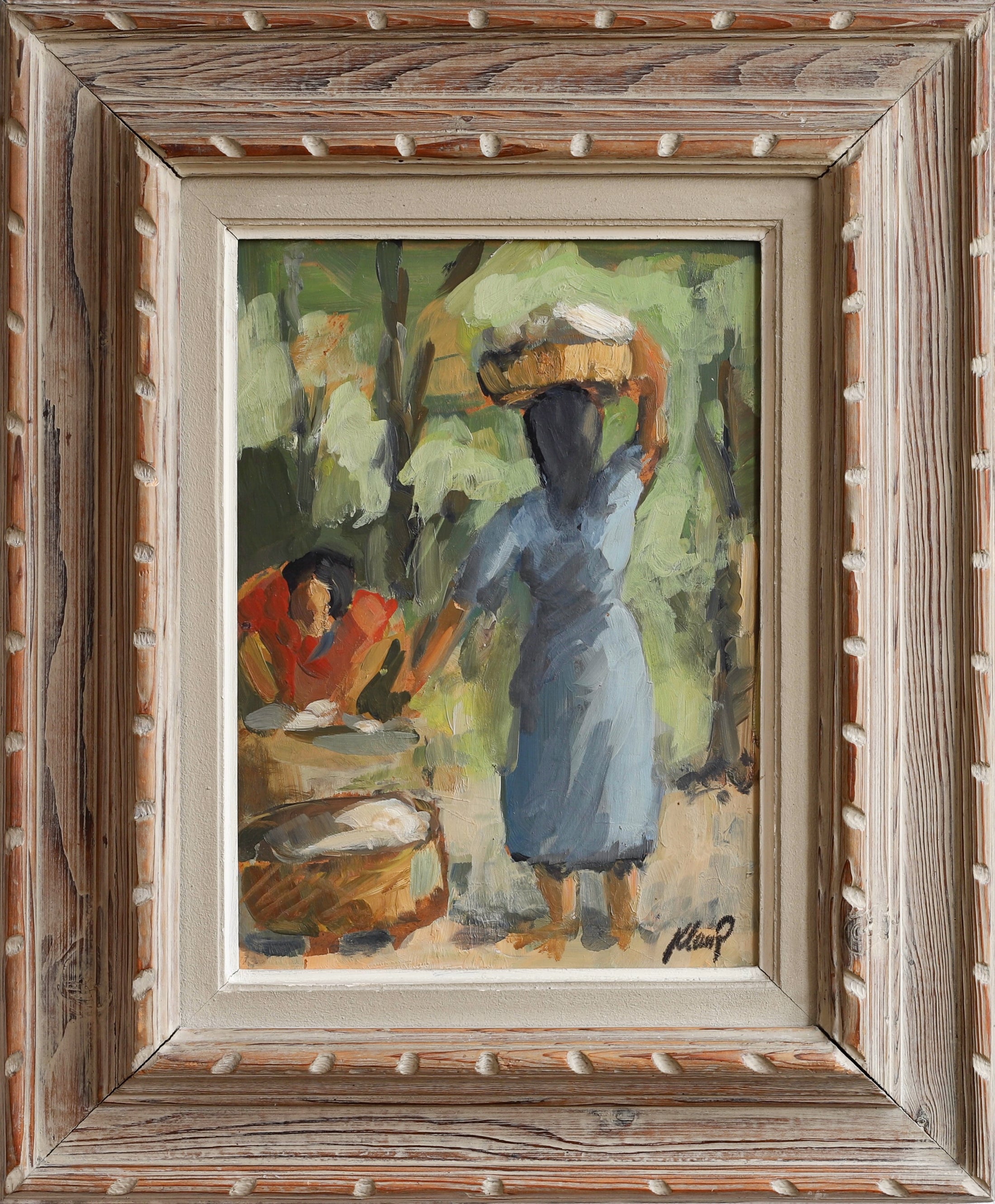 Vintage Art Room Oil Painting by O Klank from Sweden