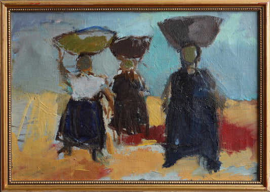 Original Vintage Art Mid Century Oil Painting from Sweden