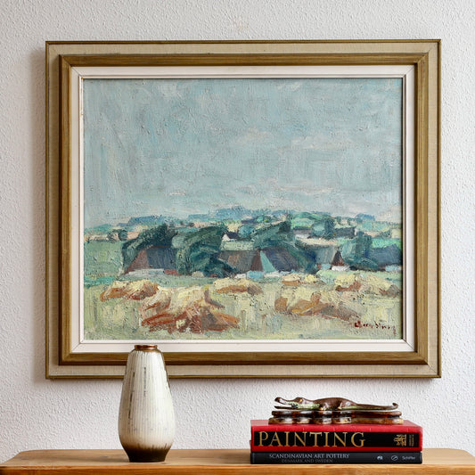 Original Vintage Fine Art Landscape Oil Painting from Sweden