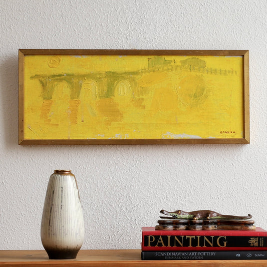 Mid Century  Vintage Oil Painting by G Fogler From Sweden