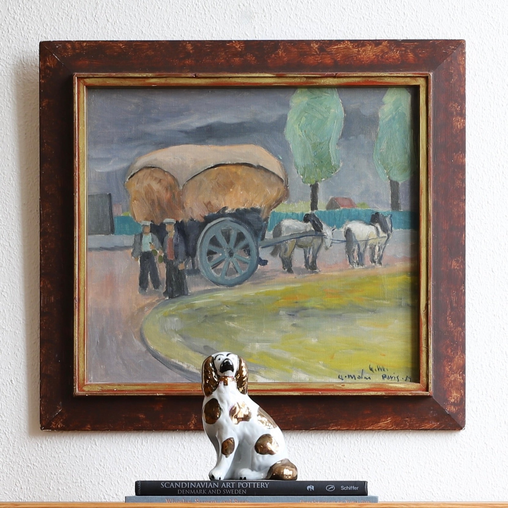 Vintage Art Room Mid Century Original Oil Painting By GS Malm from Sweden