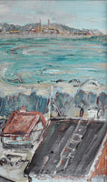 Load image into Gallery viewer, Mid Century Original Coastal Oil Painting From Sweden 1955
