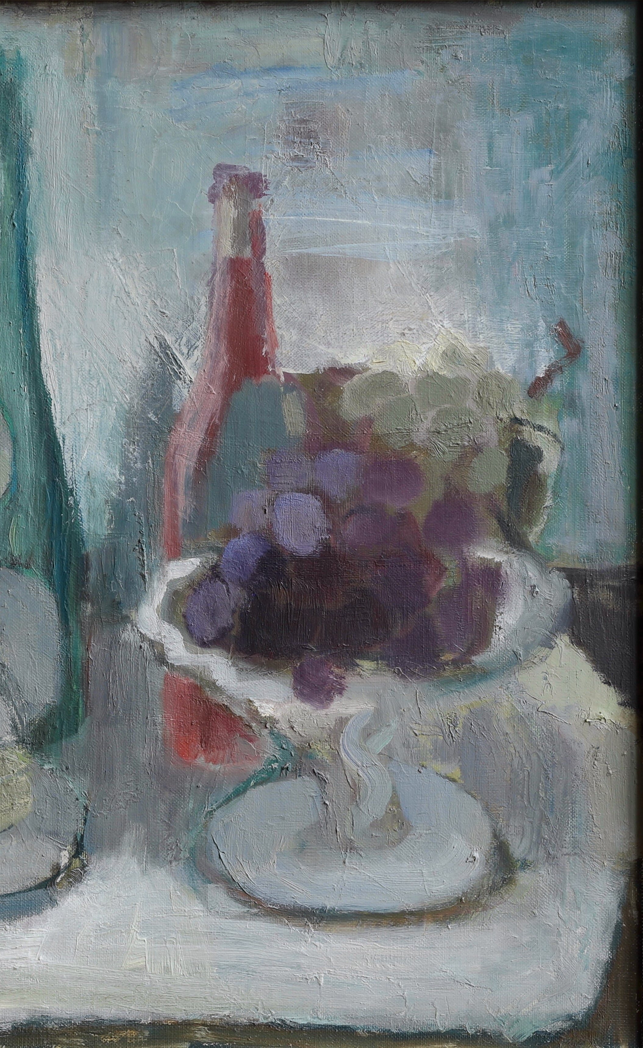 Swedish Vintage Art Kitchen Interior Oil Painting