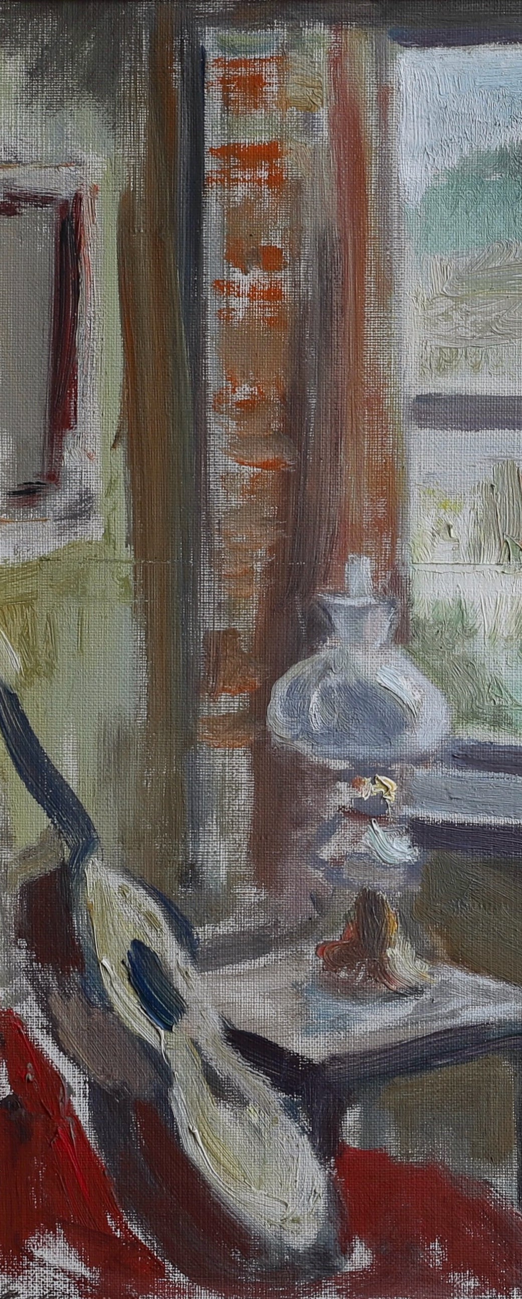 Mid Century Original Interior Oil Painting From Sweden