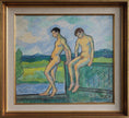 Load image into Gallery viewer, Vintage Original Figure Oil Painting from Sweden

