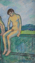 Load image into Gallery viewer, Vintage Original Figure Oil Painting from Sweden
