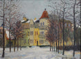 Load image into Gallery viewer, Mid Century Original City Winterscape Oil Painting From Sweden

