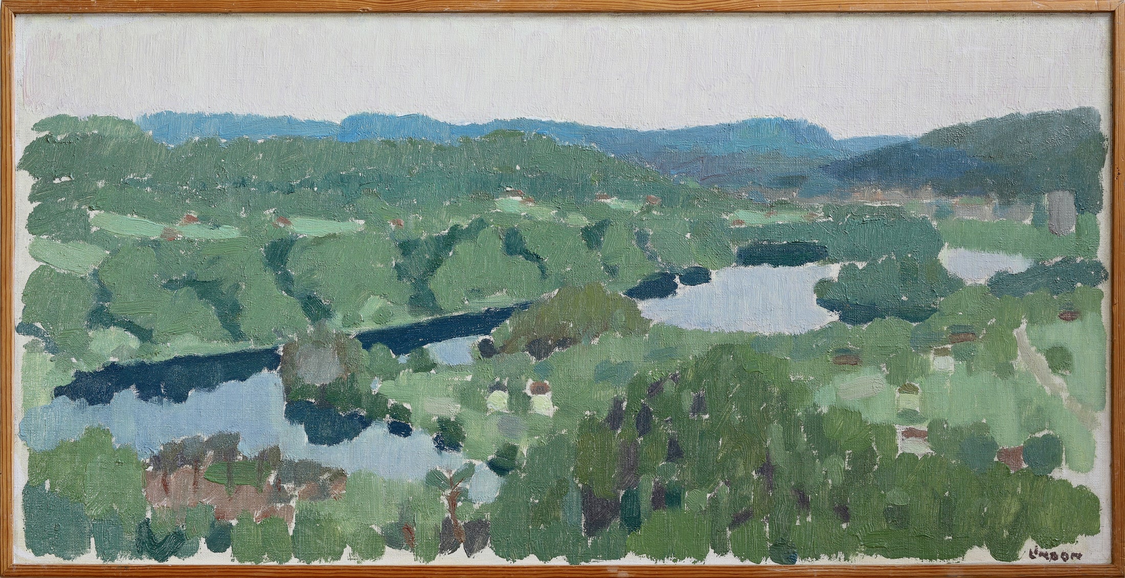 Vintage Art Room Mid Century Landscape Oil Painting