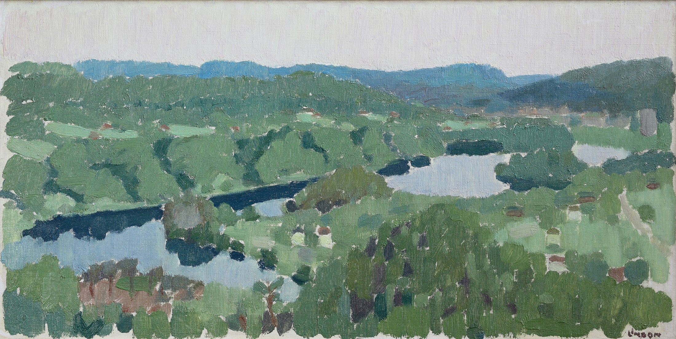 Vintage Art Room Mid Century Landscape Oil Painting