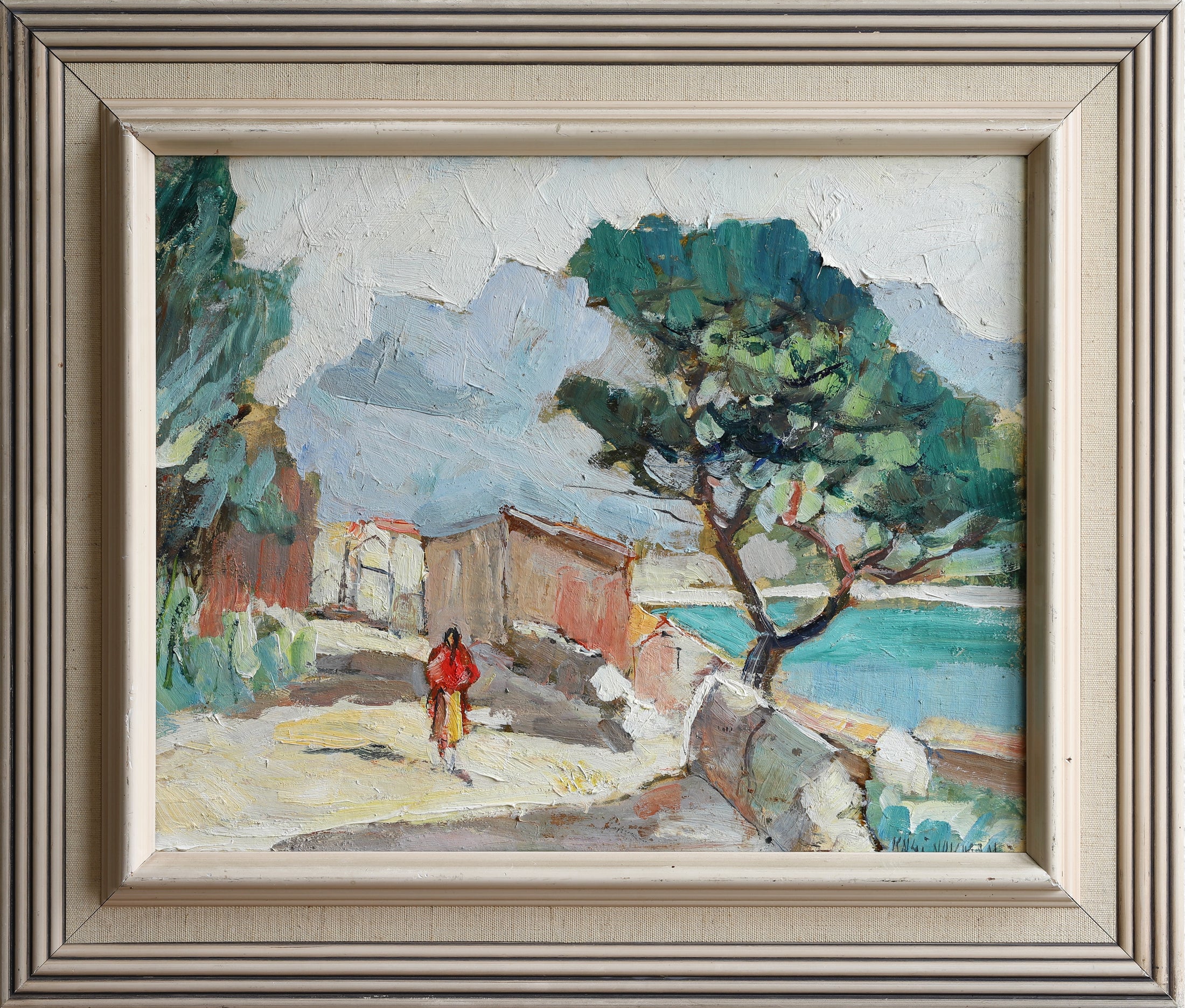 Mid Century Original Oil Painting From Sweden by K Norman