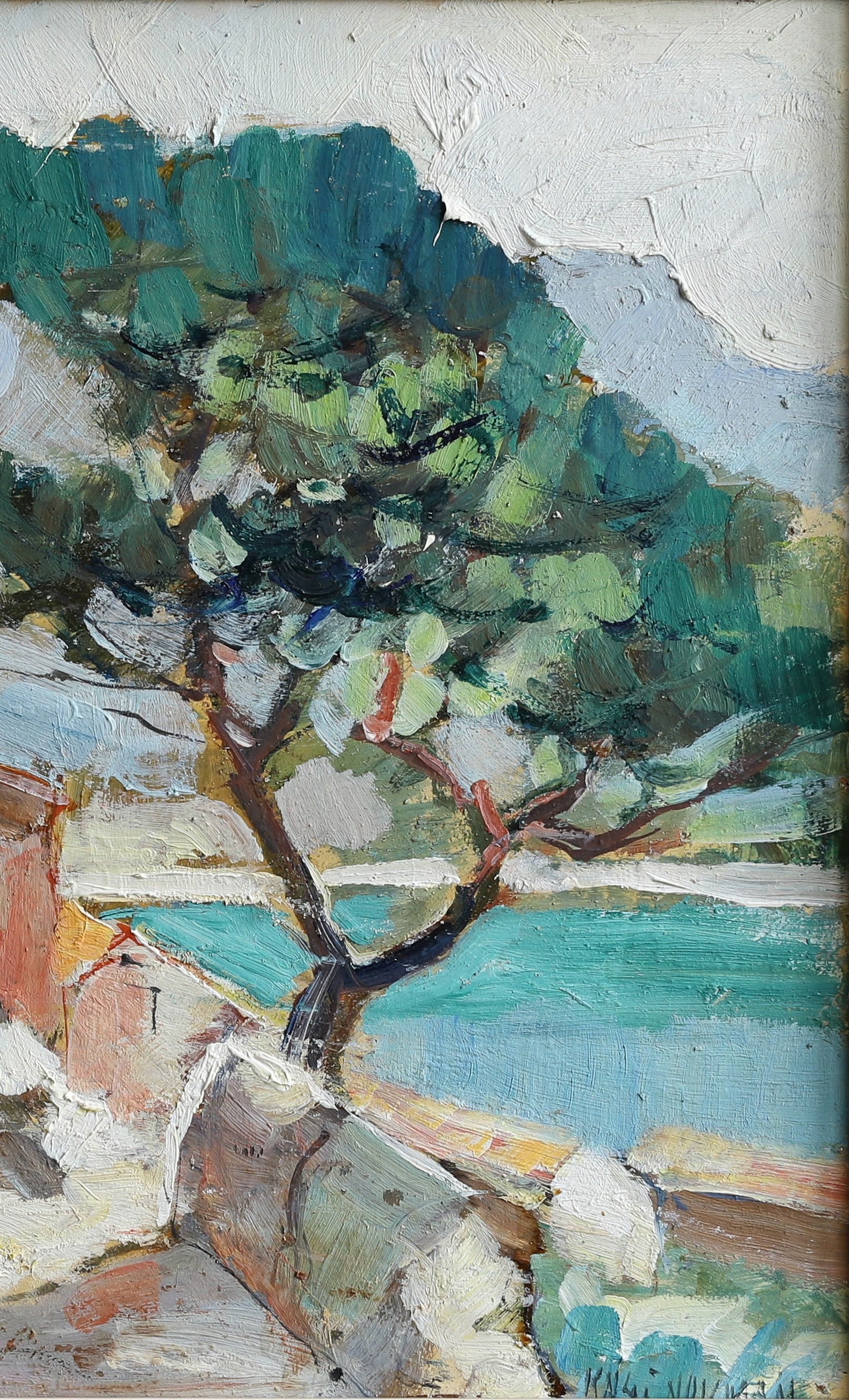Mid Century Original Oil Painting From Sweden by K Norman