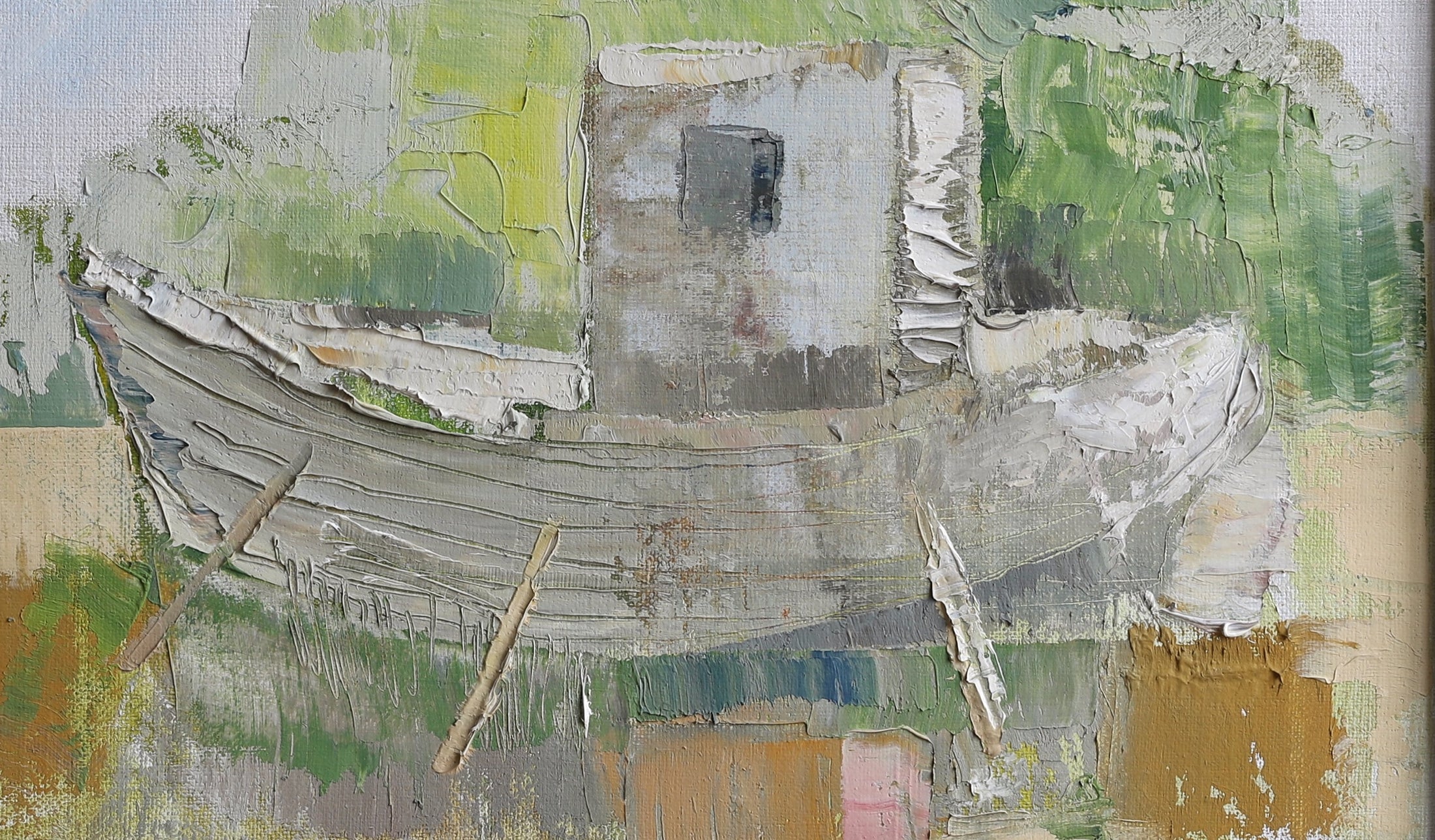 Vintage Art Original Coastal Oil Painting from Sweden