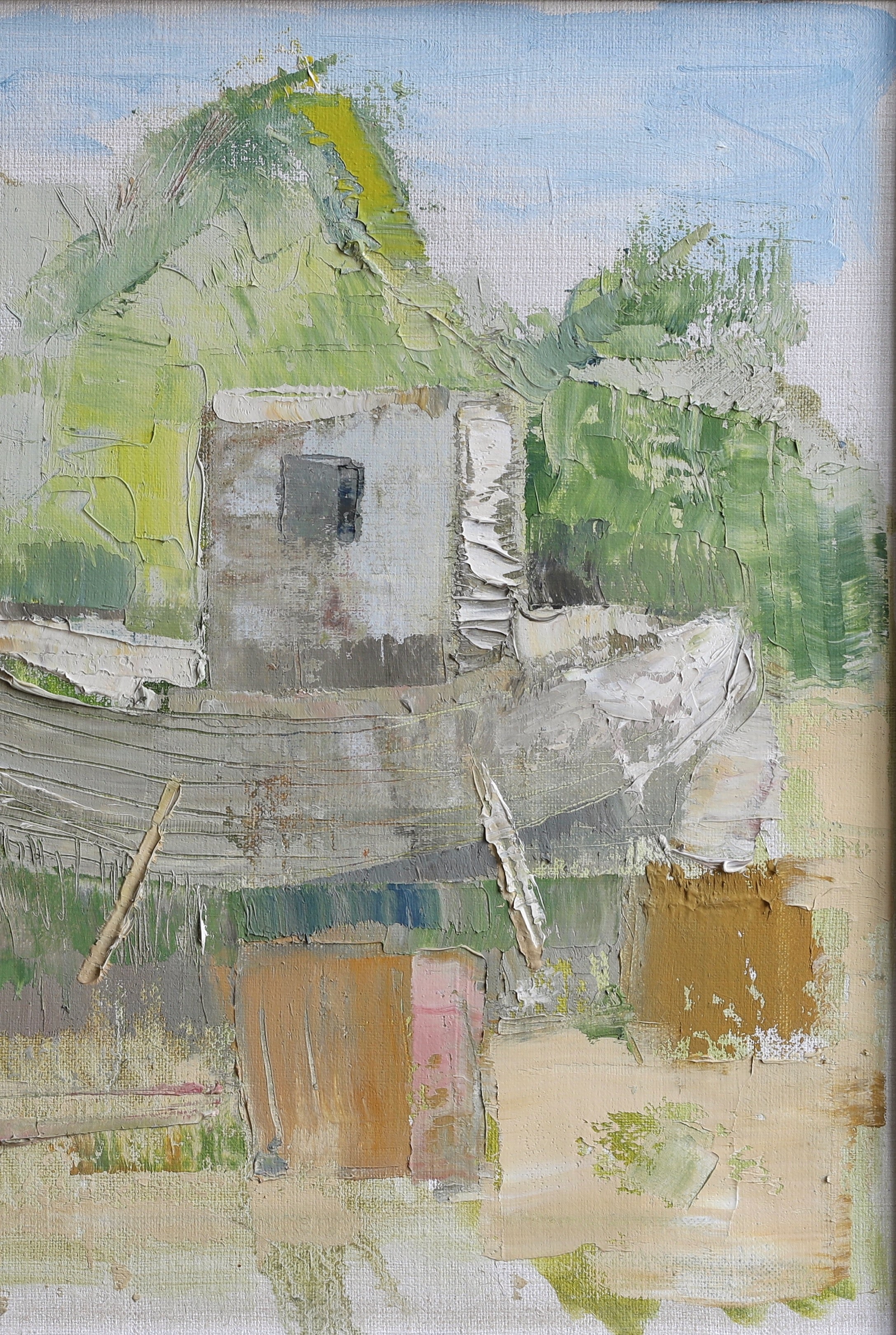 Vintage Art Original Coastal Oil Painting from Sweden