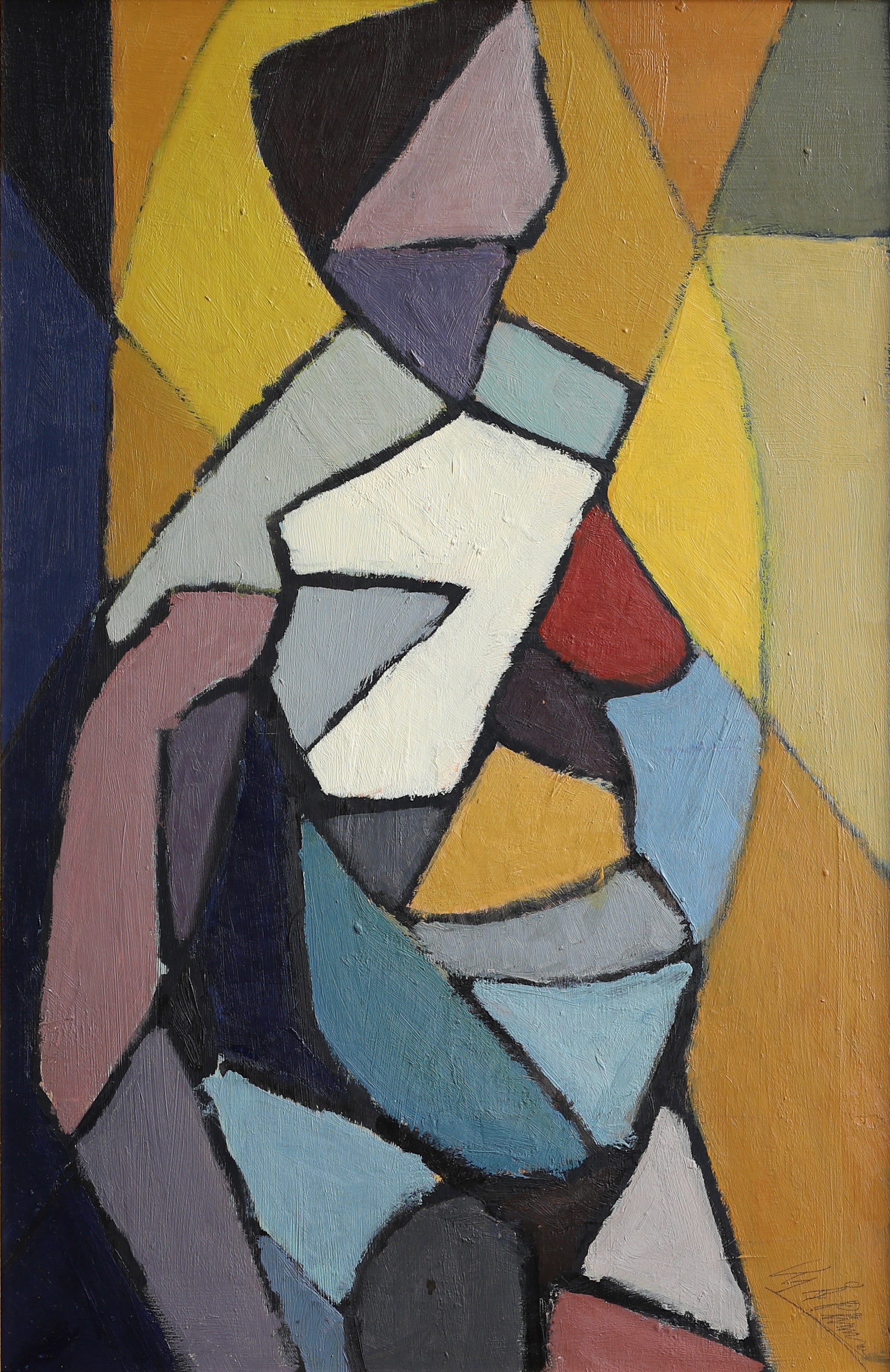 Vintage Mid Century Figurative Oil Painting From Sweden