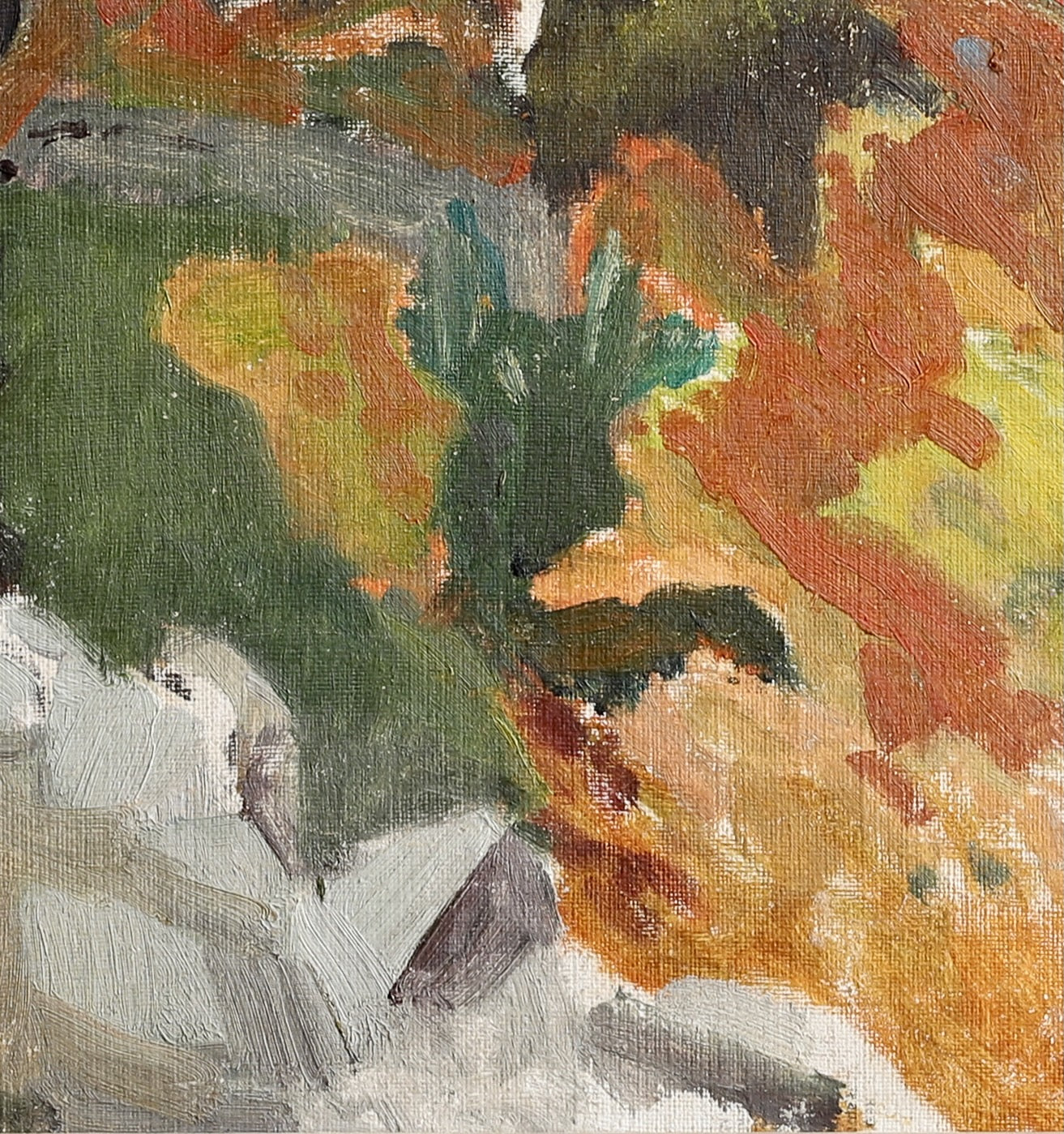 Colorful Swedish Vintage Original Landscape Oil Painting