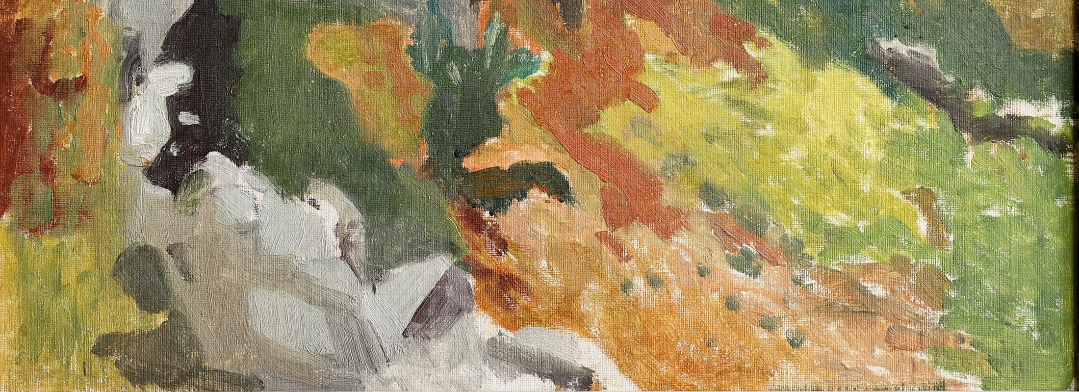 Colorful Swedish Vintage Original Landscape Oil Painting