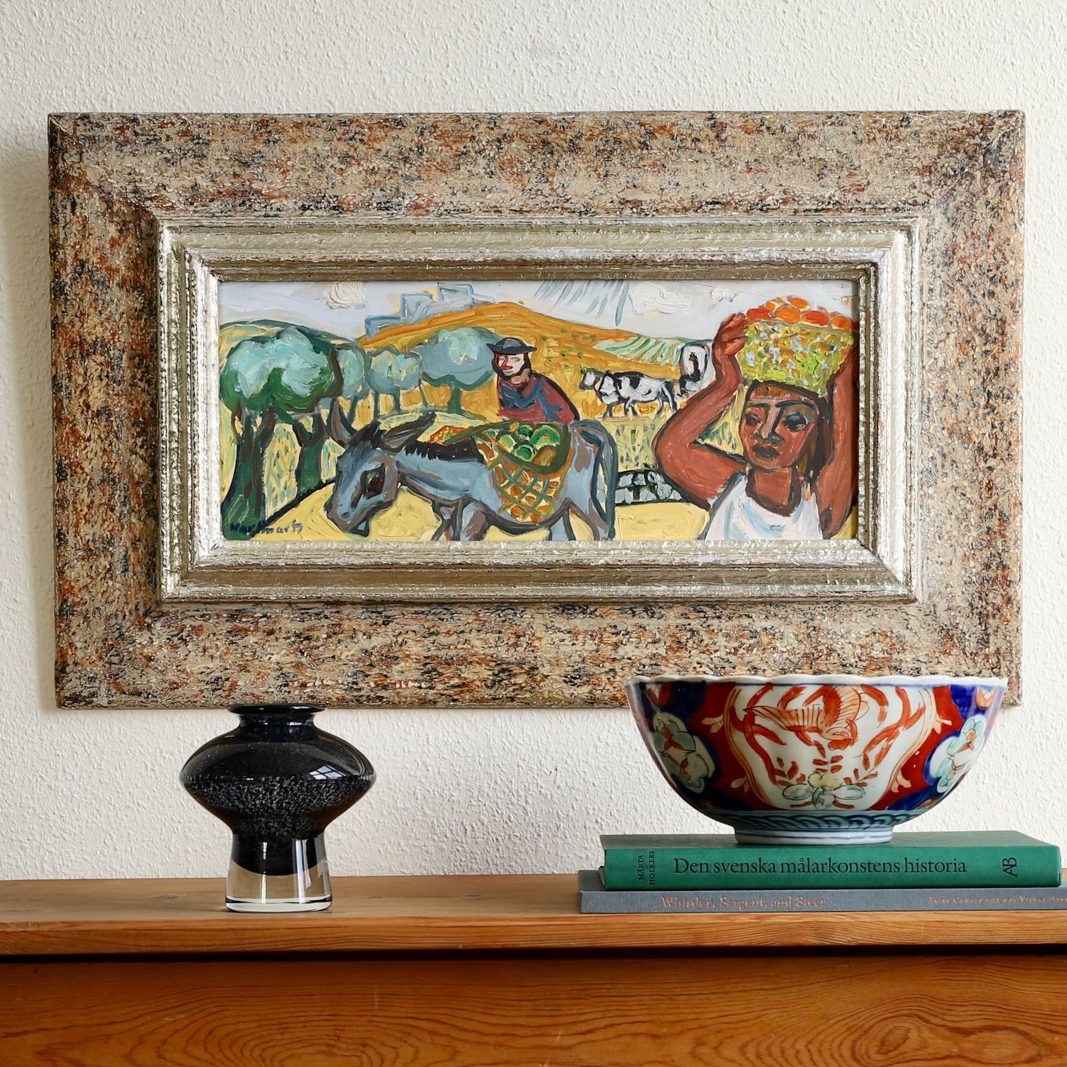 Mid Century Vintage Original Painting By G Karlmark Sweden