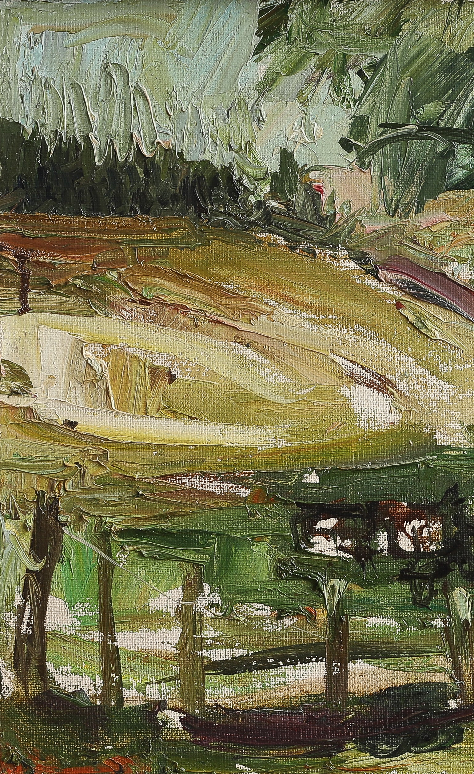 Mid Century Vintage Oil Painting from Sweden by O Wessbohn