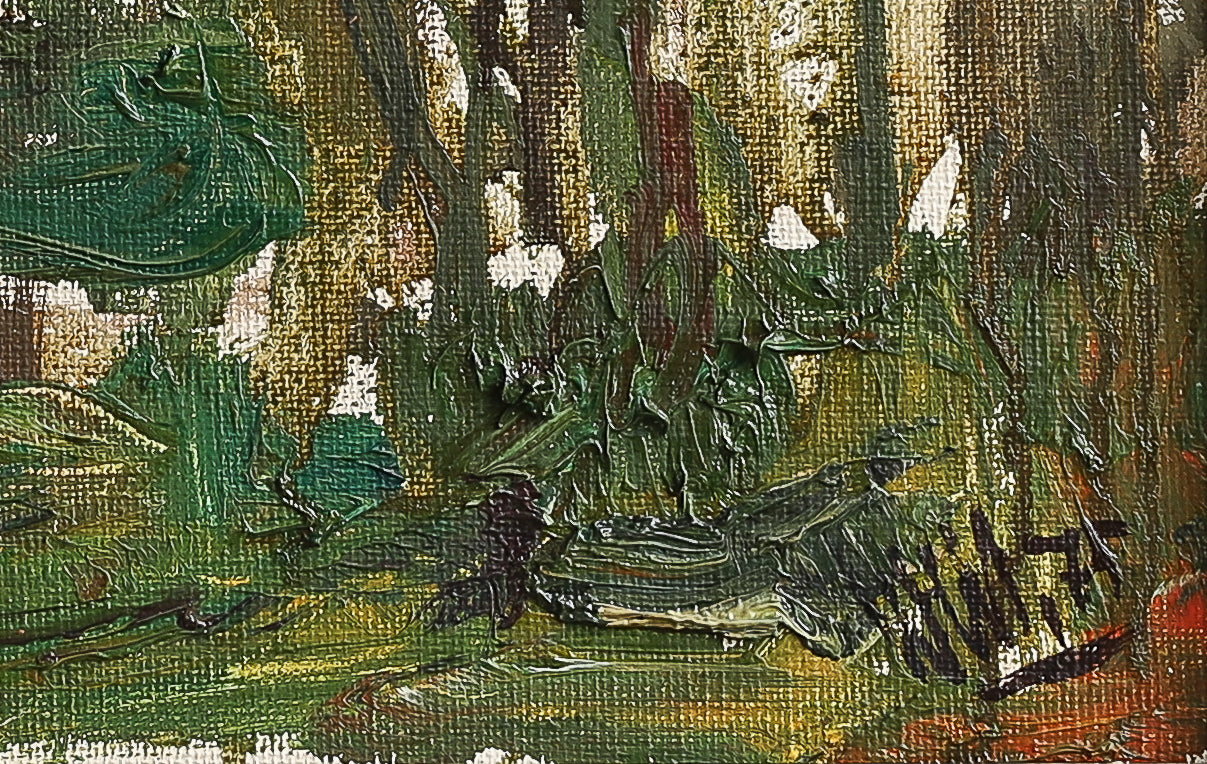 Mid Century Vintage Oil Painting from Sweden by O Wessbohn