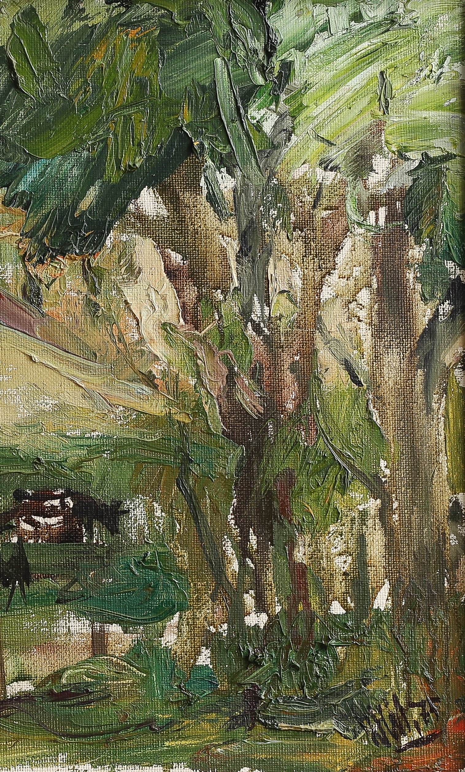 Mid Century Vintage Oil Painting from Sweden by O Wessbohn