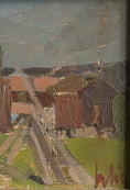 Load image into Gallery viewer, Mid Century Original Vintage Farmhouse Oil Painting from Sweden
