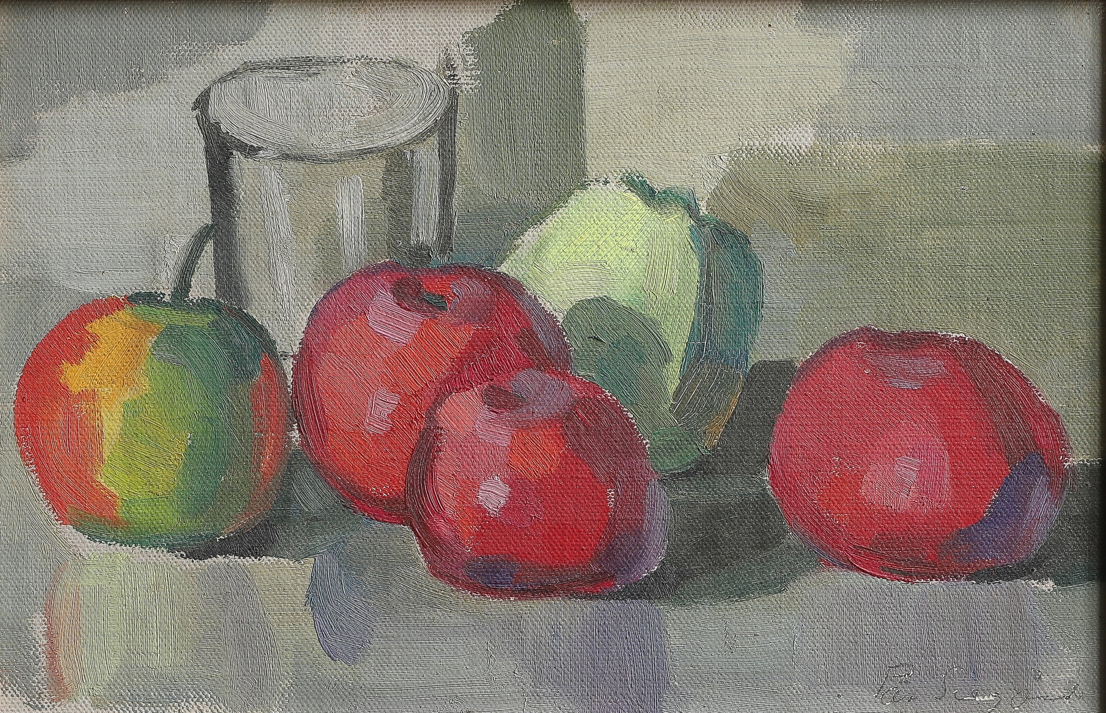 Original Mid Century Still Life Oil Painting From Sweden