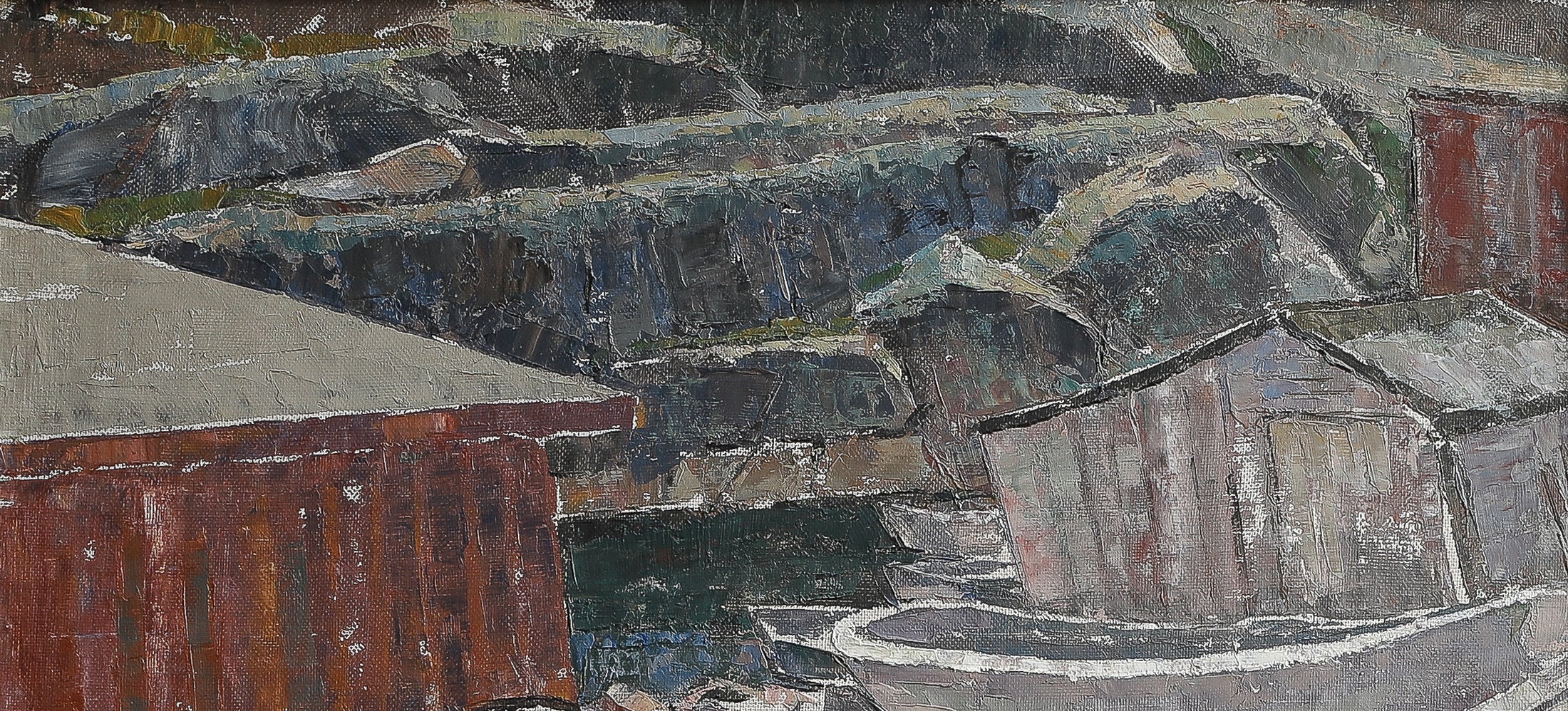 Vintage Art Original Coastal Oil Painting From Sweden