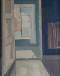 Load image into Gallery viewer, Vintage Original Oil Painting Interior Scene 1956
