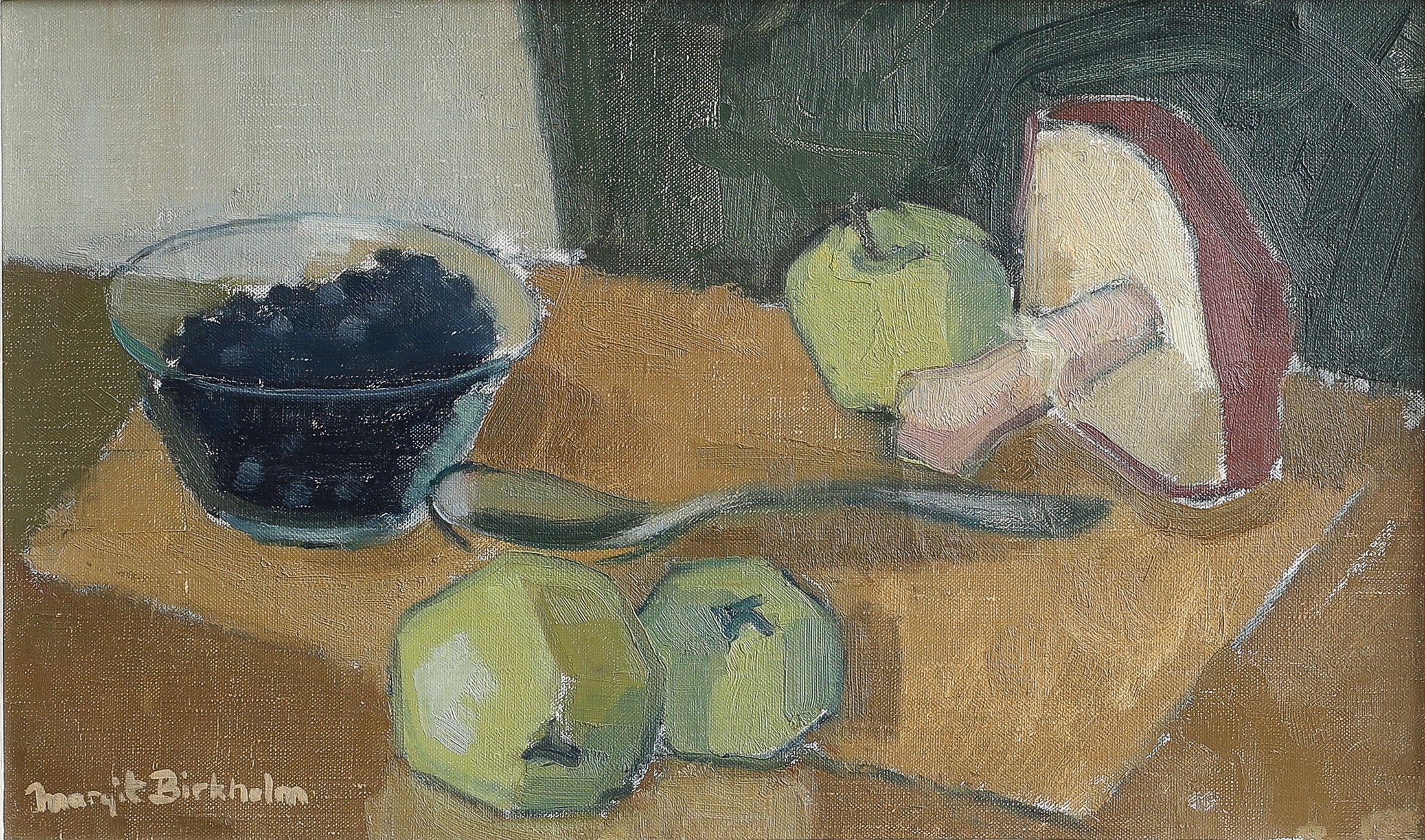 Vintage Art Room Original Still Life Oil Painting from Sweden