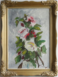 Load image into Gallery viewer, Mid Century Vintage Floral Oil Painting from Sweden
