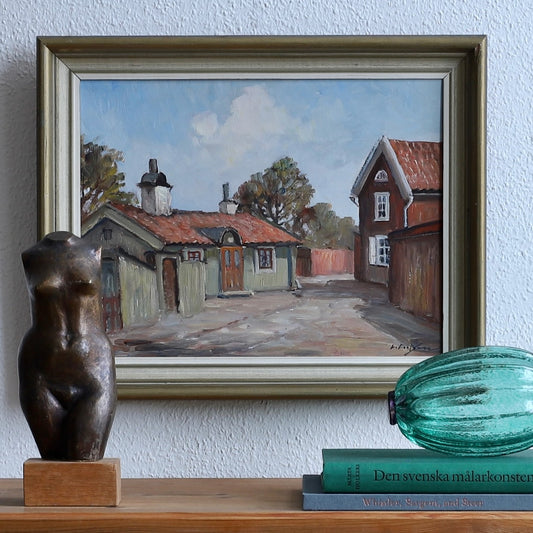 Original Oil Painting Vintage Art Mid Century Sweden