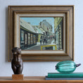 Load image into Gallery viewer, Original Vintage Mid Century Street Scene Oil Painting from Sweden
