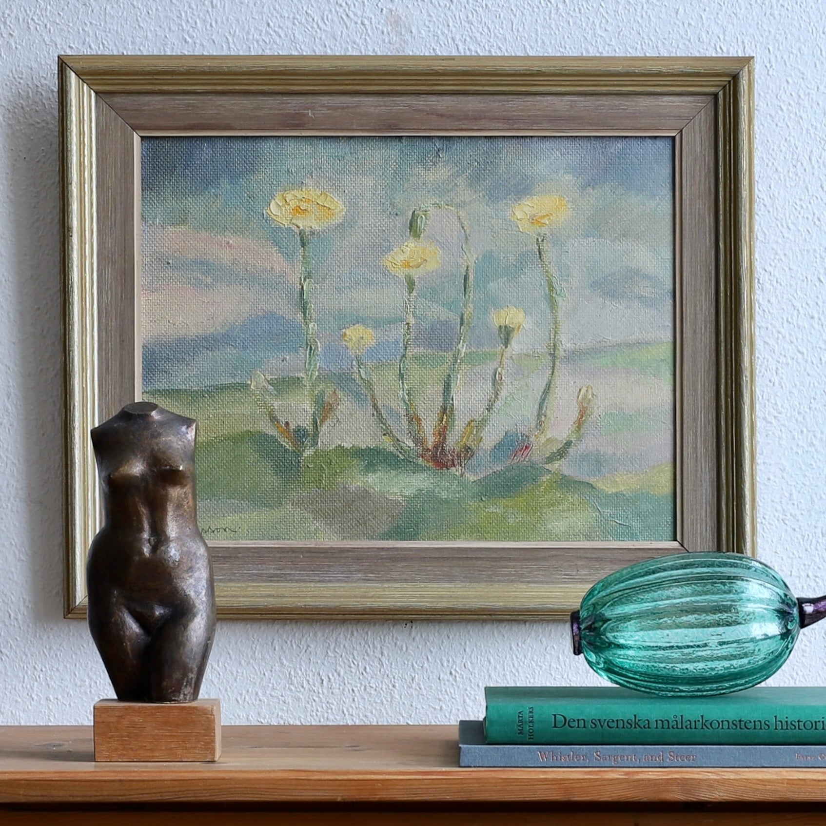 Mid Century Vintage Landscape Oil Painting from Sweden