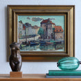 Load image into Gallery viewer, Colorful Vintage Original Harbor Oil Painting From Sweden
