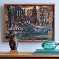 Load image into Gallery viewer, Mid Century Original Cityscape Oil Painting from Sweden
