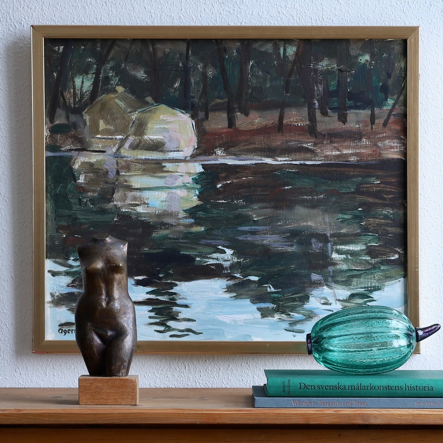 Vintage Original Mid Century Oil Painting From Sweden