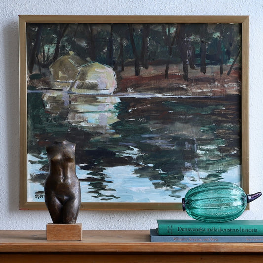 Vintage Original Mid Century Oil Painting From Sweden