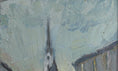 Load image into Gallery viewer, Mid Century Vintage Street Scene Oil Painting from Sweden 1948
