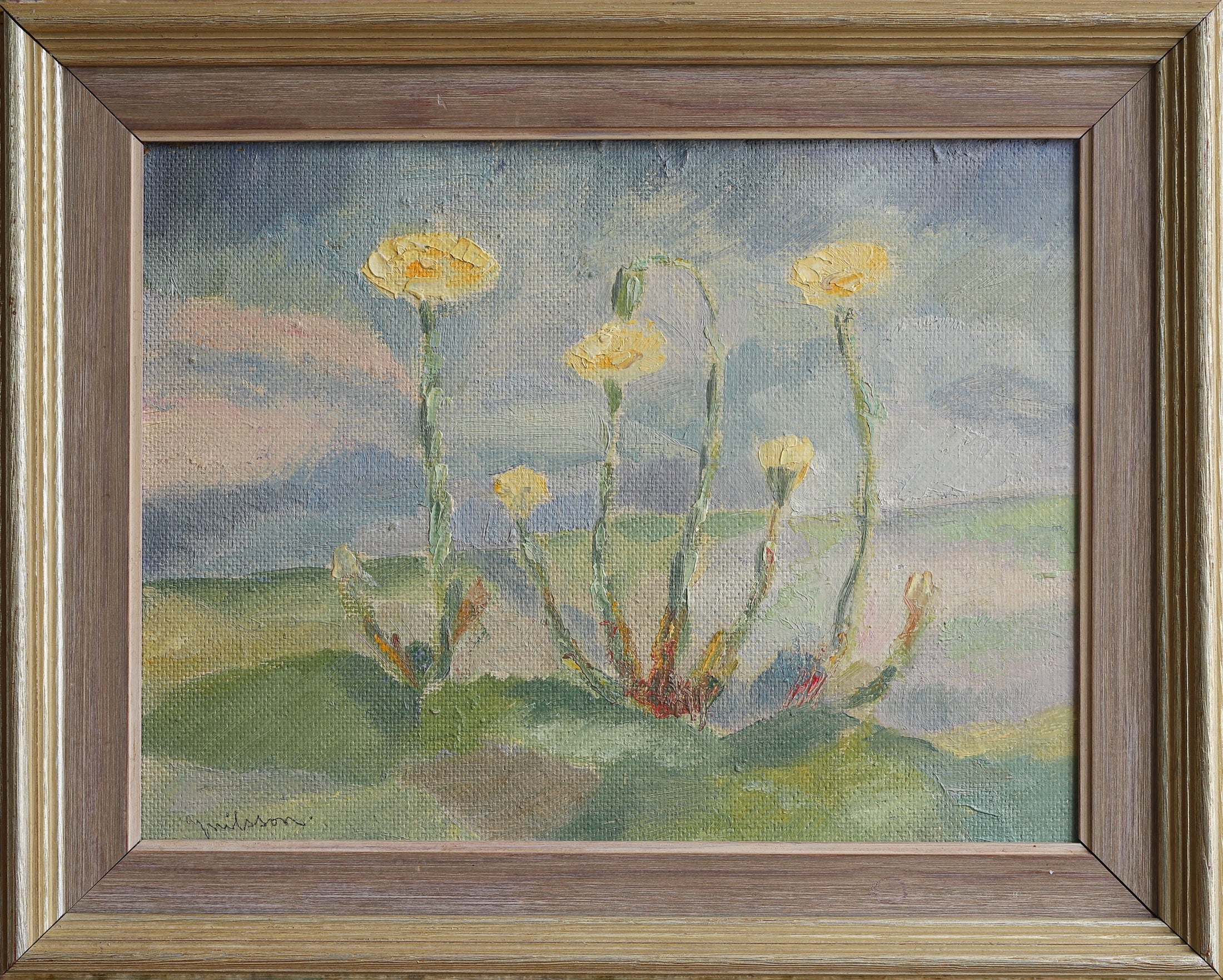 Mid Century Vintage Landscape Oil Painting from Sweden
