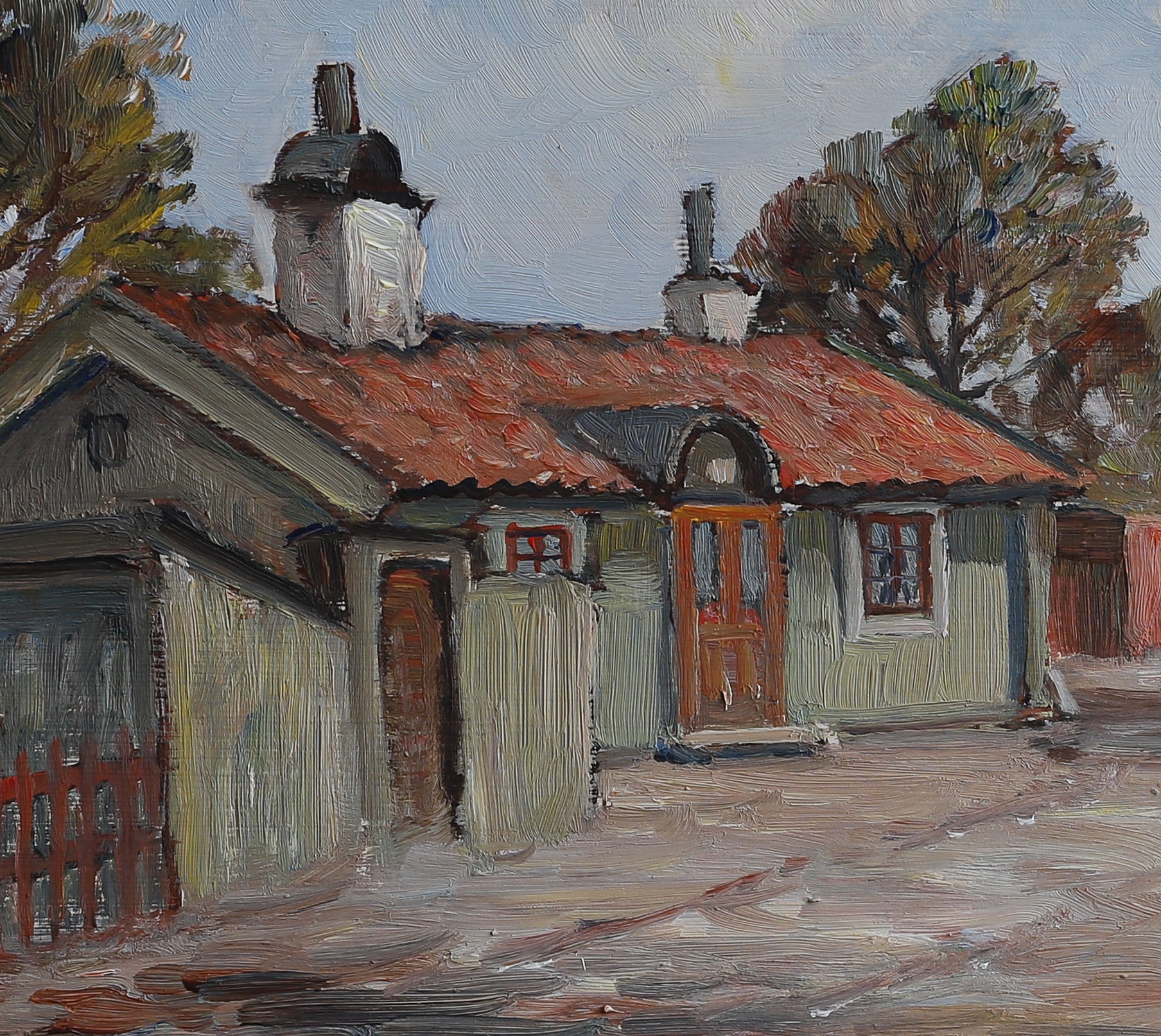 Original Oil Painting Vintage Art Mid Century Sweden