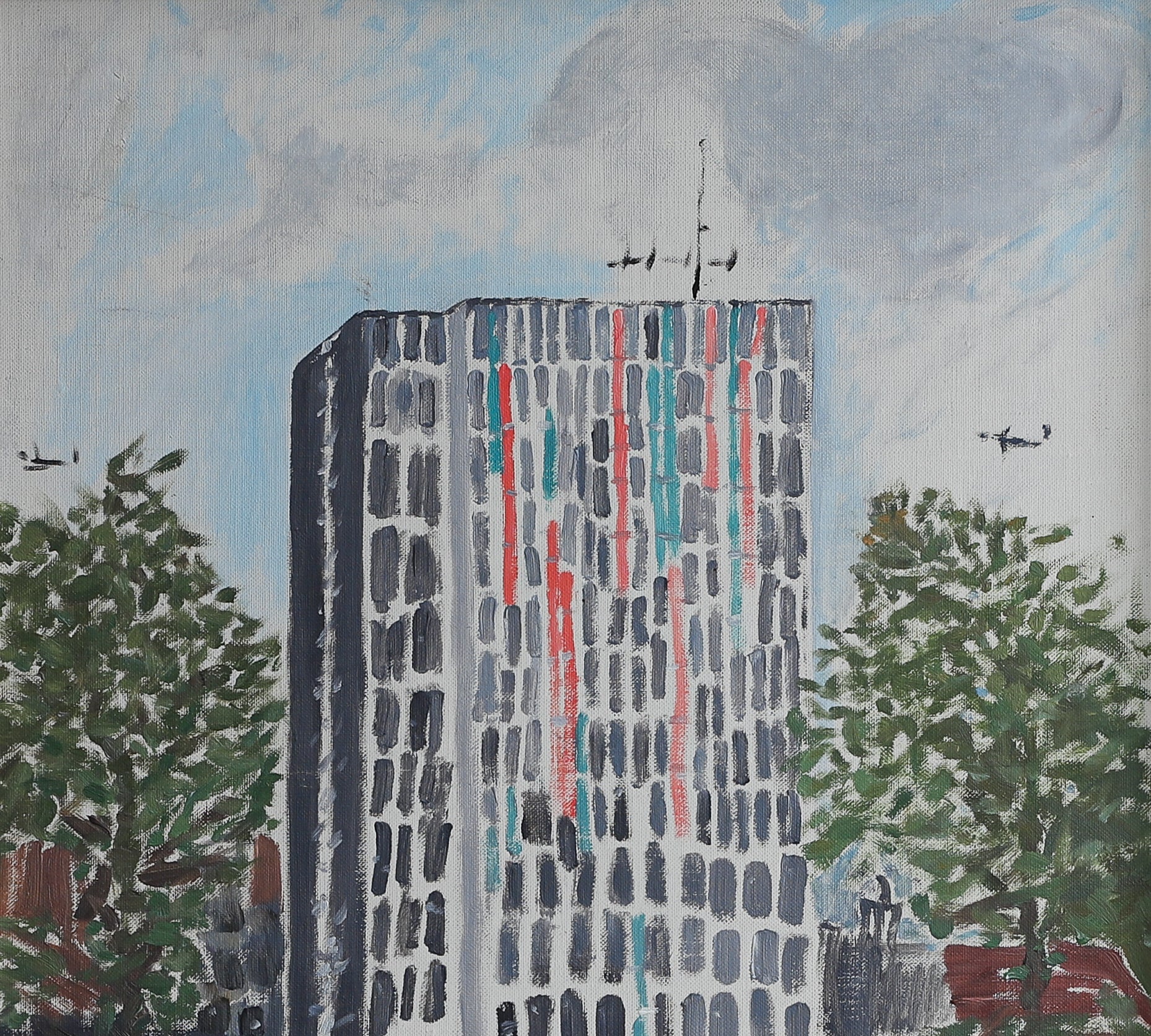 Mid Century Original Oil Painting Vintage Art Sweden