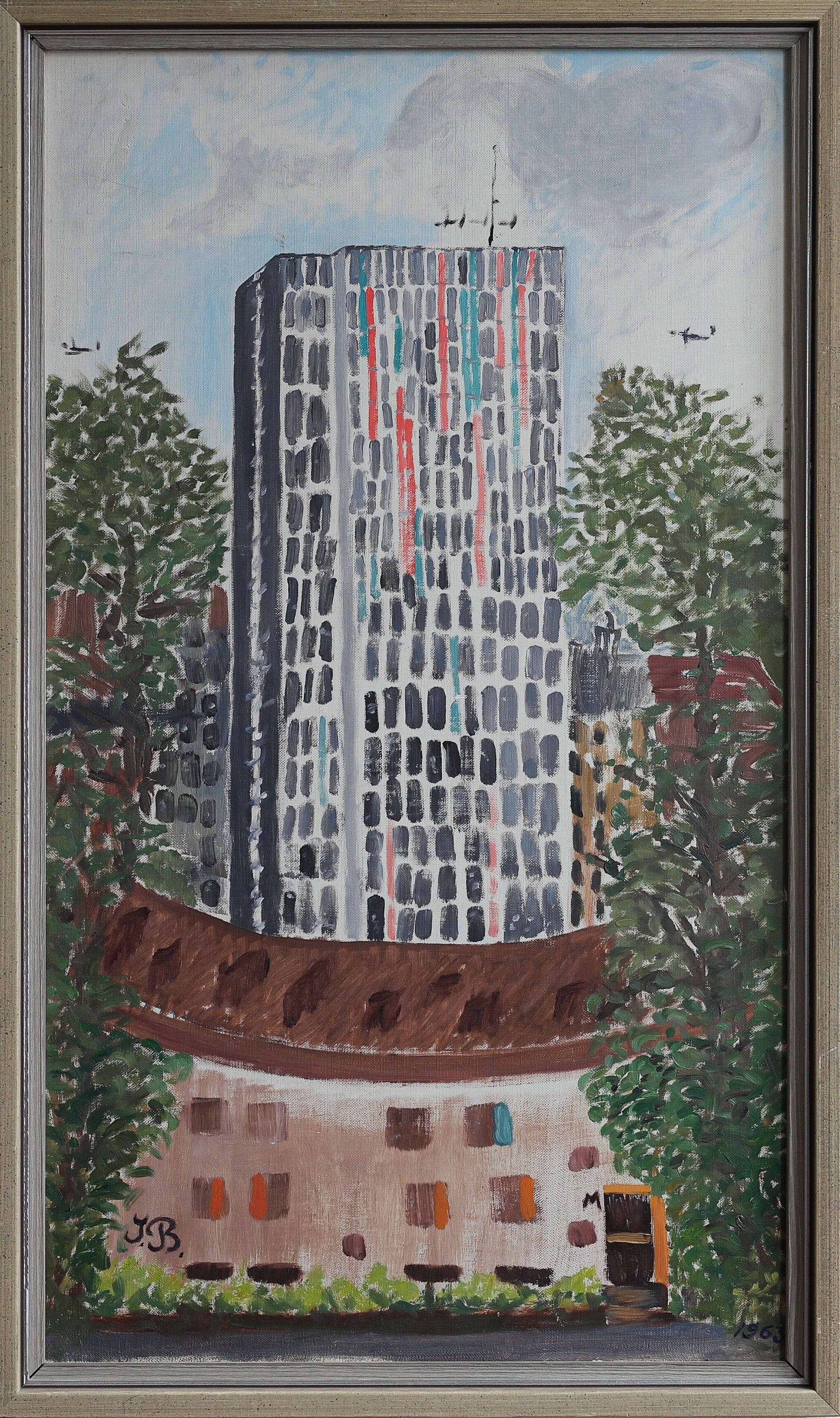 Mid Century Original Oil Painting Vintage Art Sweden