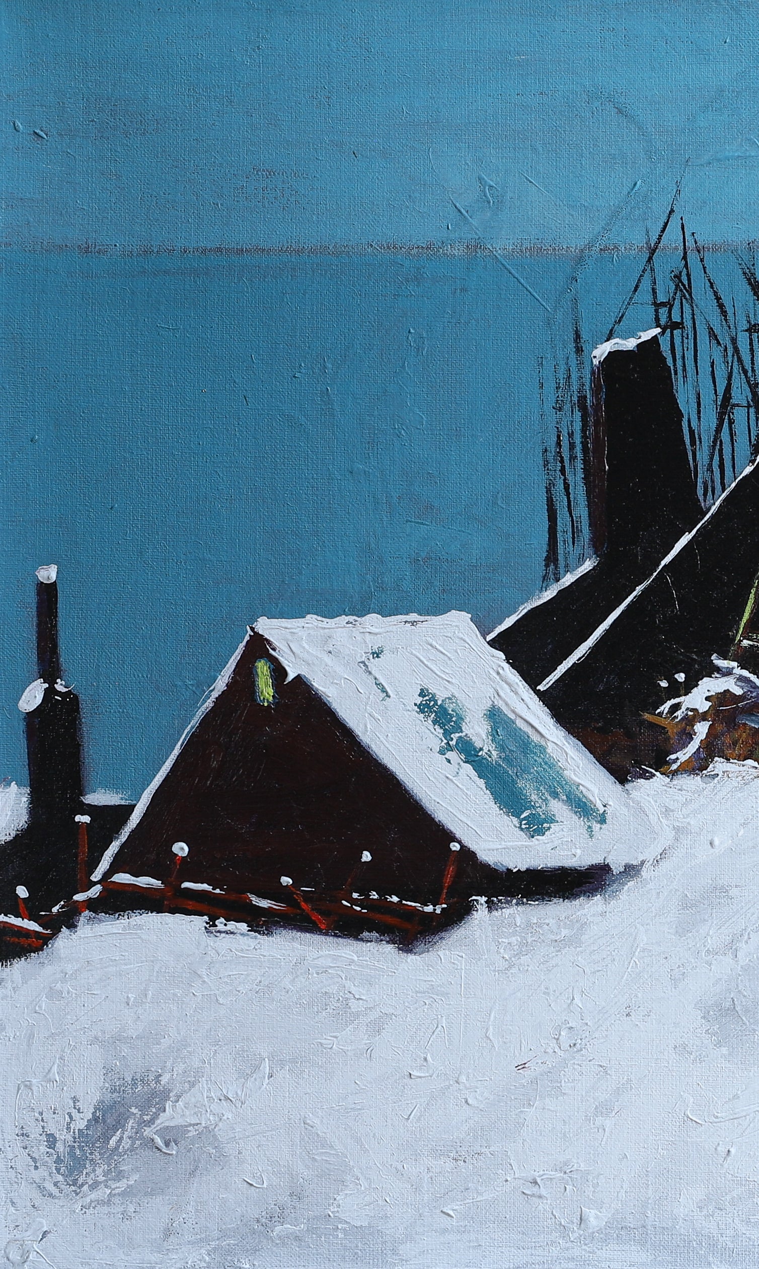 Mid Century Original Oil Painting From Sweden by K Christensen