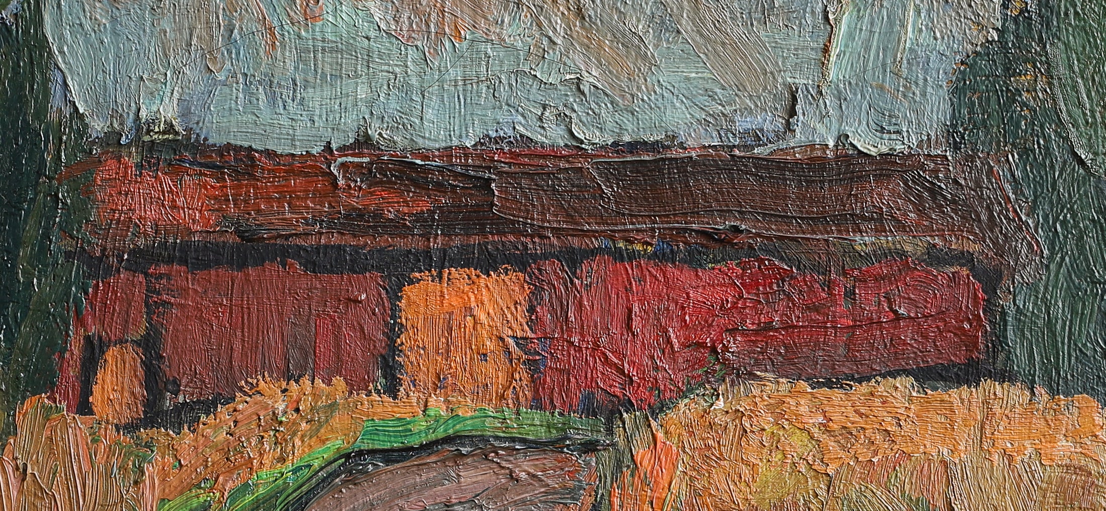 Vintage Art Farmhouse Original Oil Painting