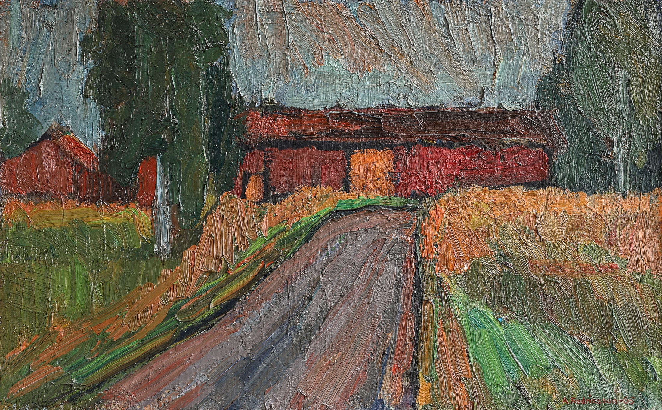 Vintage Art Farmhouse Original Oil Painting