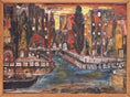 Load image into Gallery viewer, Mid Century Original Cityscape Oil Painting from Sweden
