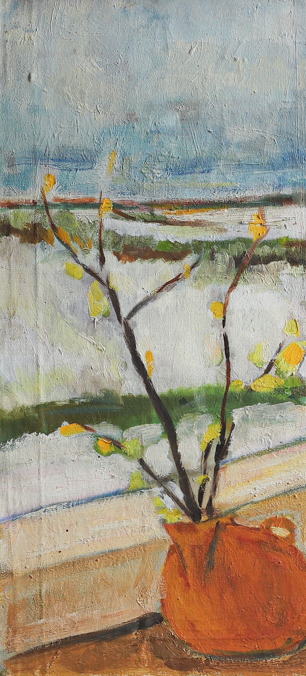 Vintage Mid Century Original Interior Oil Painting from Sweden